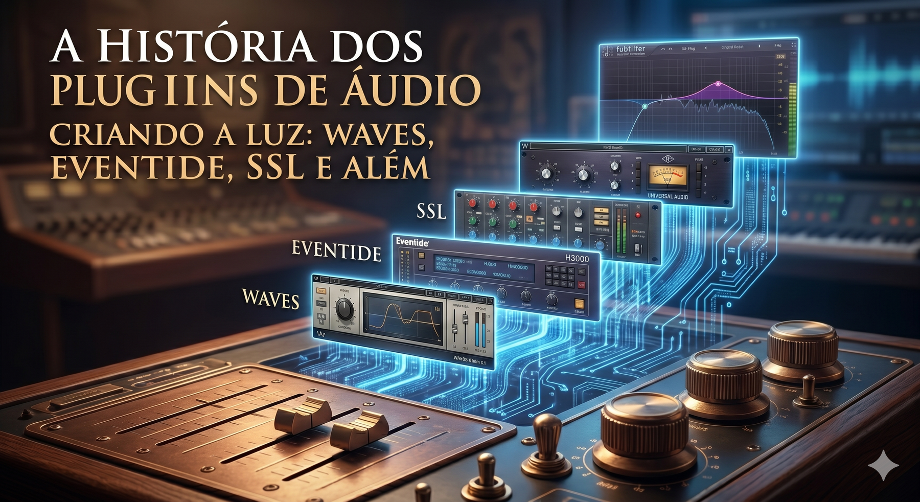 A História dos Plugins de Áudio: Como Waves, Eventide e SSL Transformaram a Produção Musical