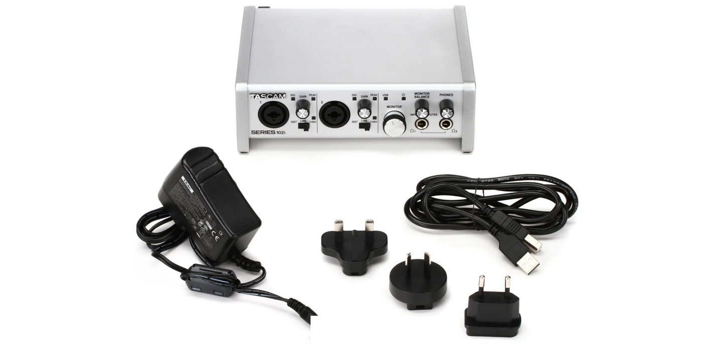 Interface de áudio USB e MIDI TASCAM Series 102i