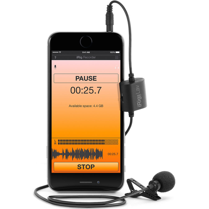 Microfone de lapela IK Multimedia iRig Mic Lav 2 Pack condensador omnidirecional