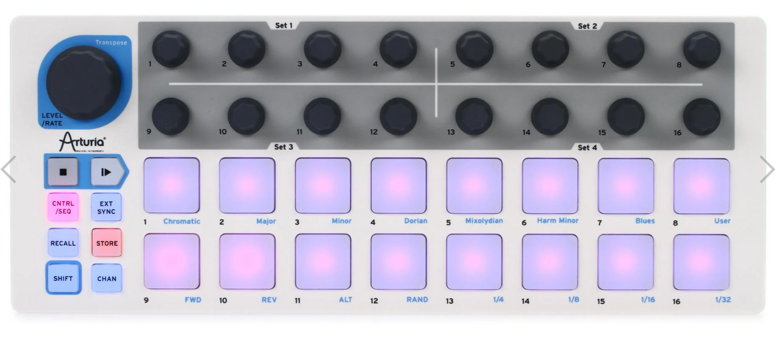 Controlador USB/MIDI/CV e sequenciador Arturia BeatStep