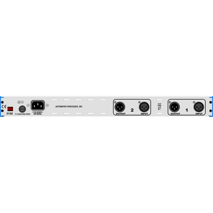 Pré-amplificador de microfone API 3122V 2 canais