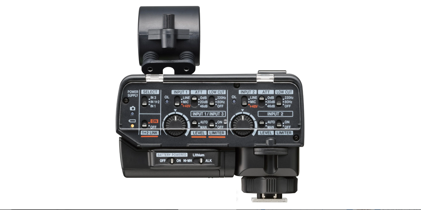 Adaptador de microfone TASCAM CA-XLR2d-AN XLR para câmeras sem espelho