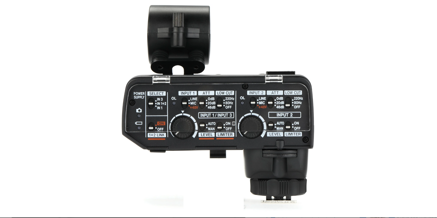 Adaptador de microfone TASCAM CA-XLR2d-AN XLR para câmeras sem espelho