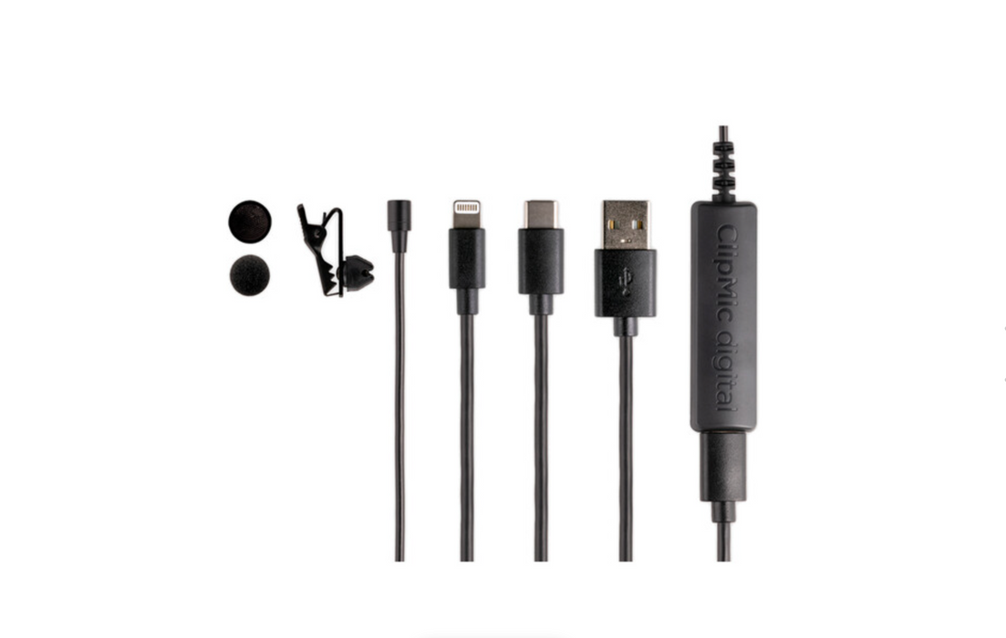 Microfone de lapela Apogee ClipMic Digital 2 para iOS