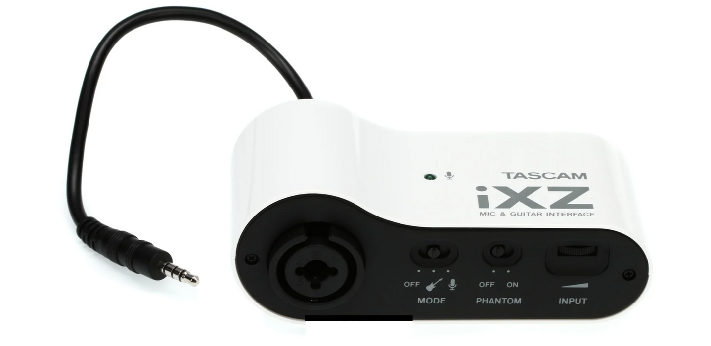 Interface de áudio TASCAM iXZ portátil para iOS