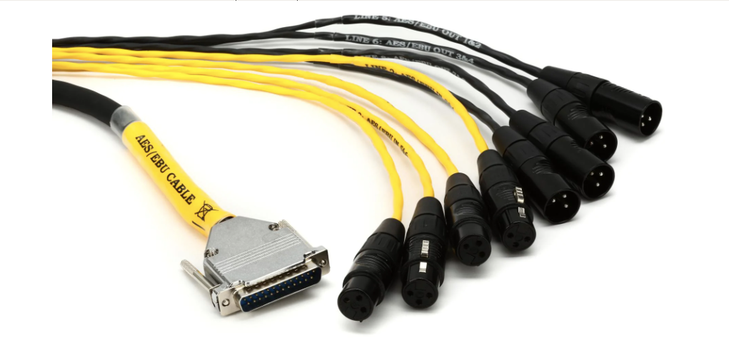 Cabo Avid AES/EBU DigiSnake DB-25 para XLR (M+F) 1,2m