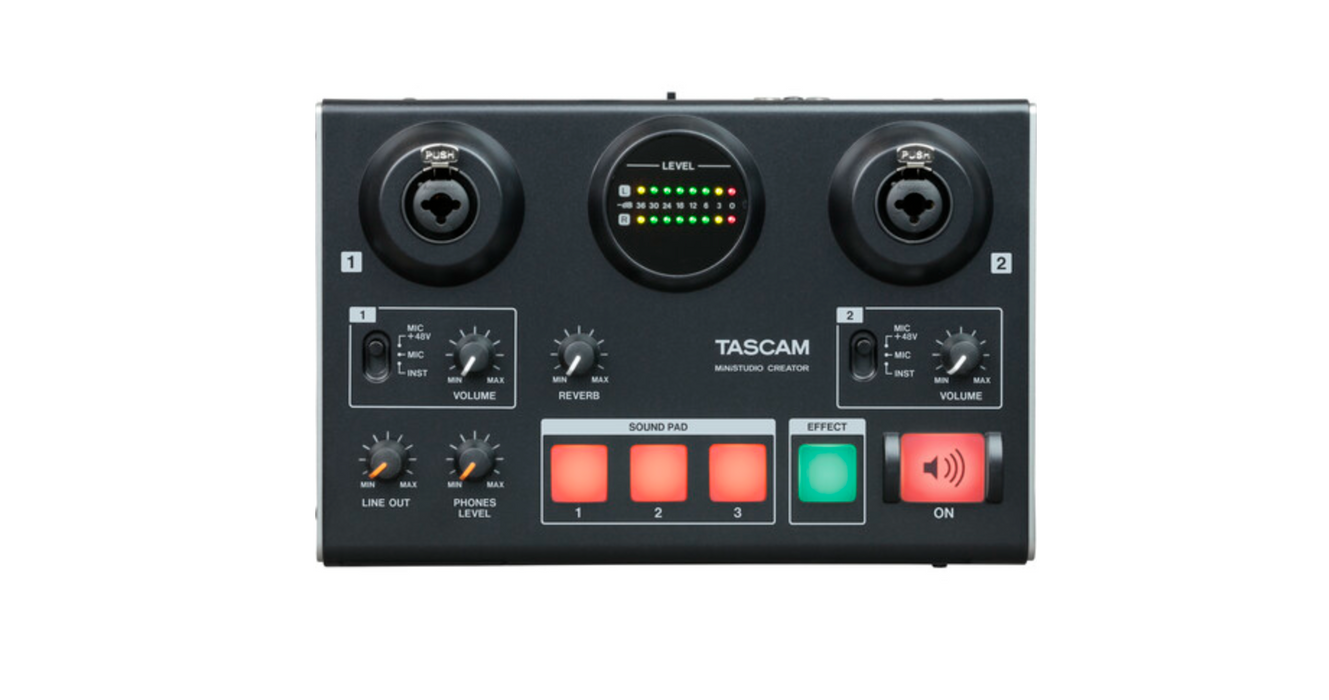 Interface de áudio USB TASCAM MiNiSTUDIO Creator US-42 - preto