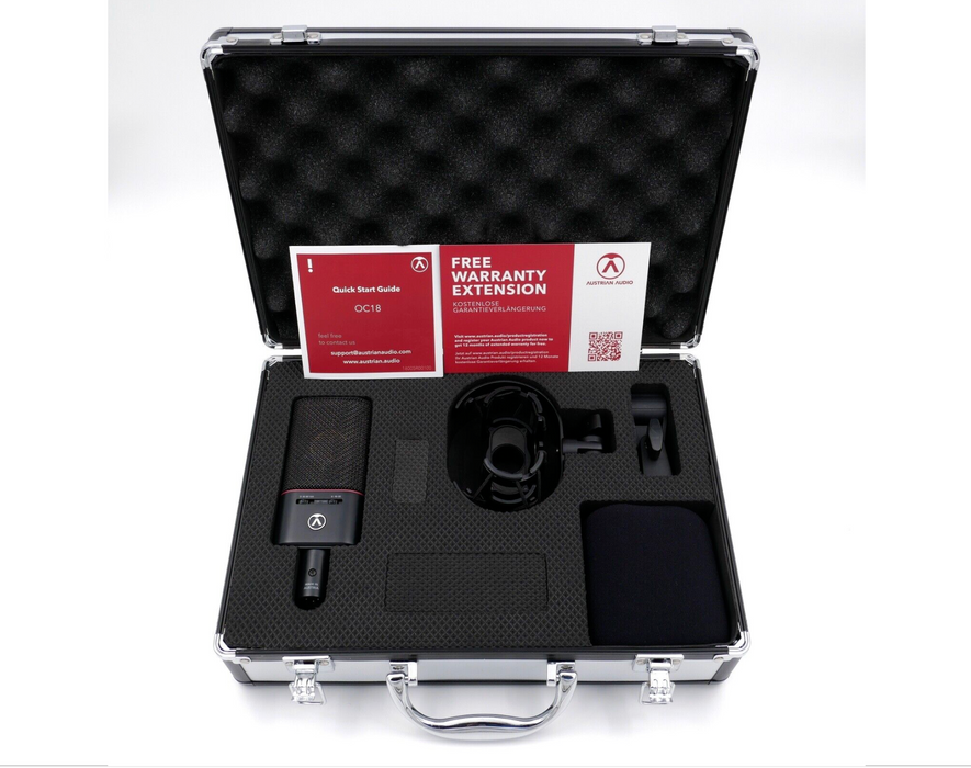 Microfone Profissional Condensador Austrian Audio OC18 Studio Set padrão cardióide (Preto)