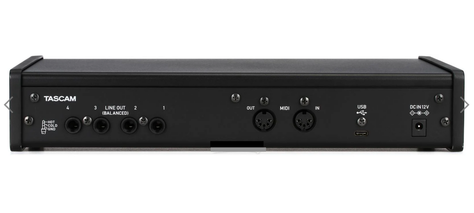 Interface de áudio/MIDI TASCAM US-4x4HR USB-C