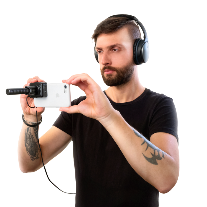 Microfone IK Multimedia iRig Mic Video condensador shotgun supercardioide