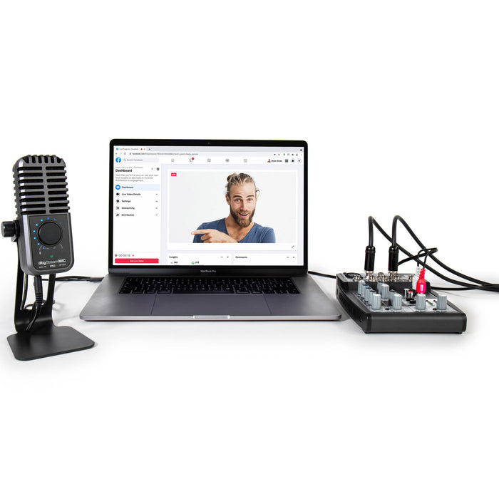 Microfone IK Multimedia iRig Stream Mic Pro mini-DIN condensador multipadrão