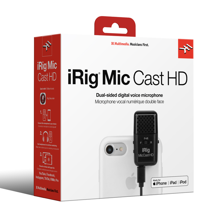 Microfone IK Multimedia iRig Mic Cast HD USB condensador multipadrão