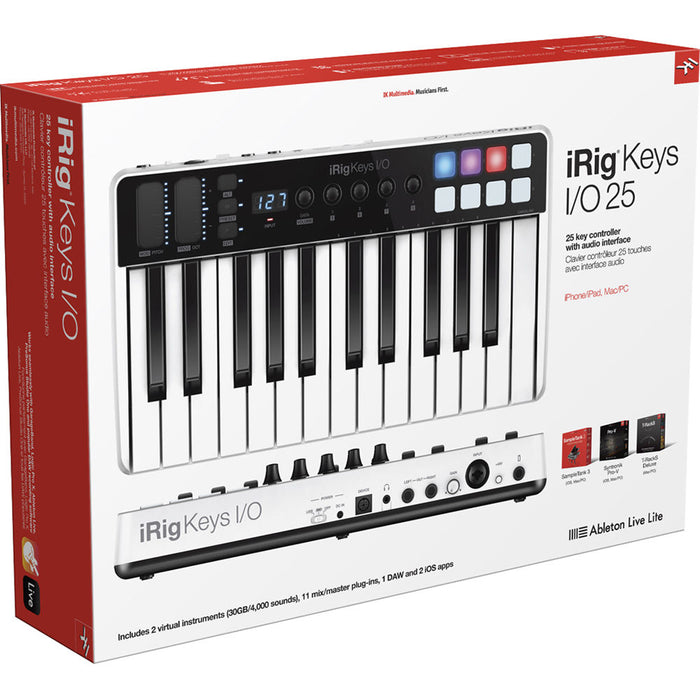 Controlador MIDI IK Multimedia iRig Keys I/O 25 teclas