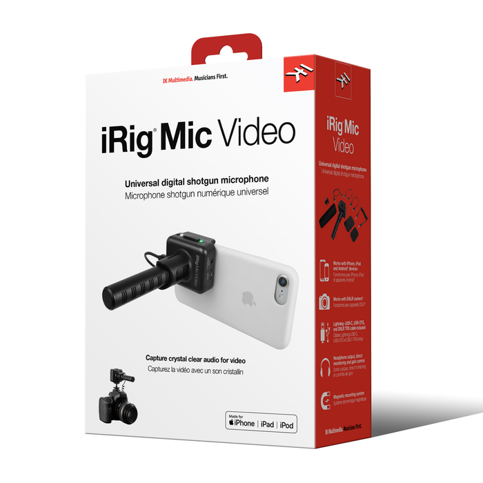 Microfone IK Multimedia iRig Mic Video condensador shotgun supercardioide