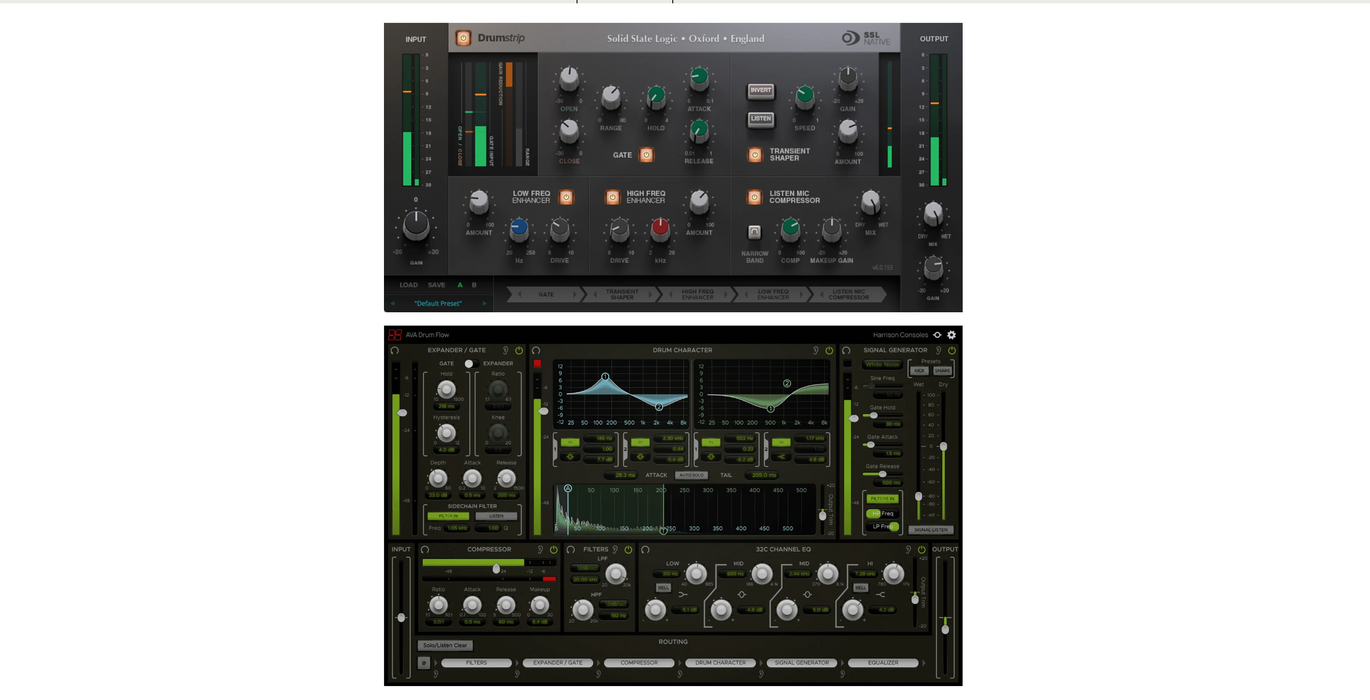 SSL Drumstrip & Harrison Drum Flow Plug-in Bundle